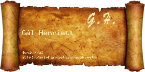 Gál Henriett névjegykártya