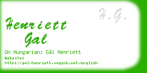henriett gal business card